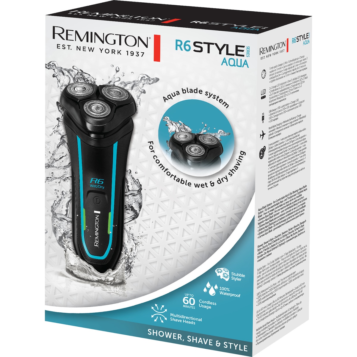 Remington Style Series Aqua barbermaskin R600 (sort/blå)