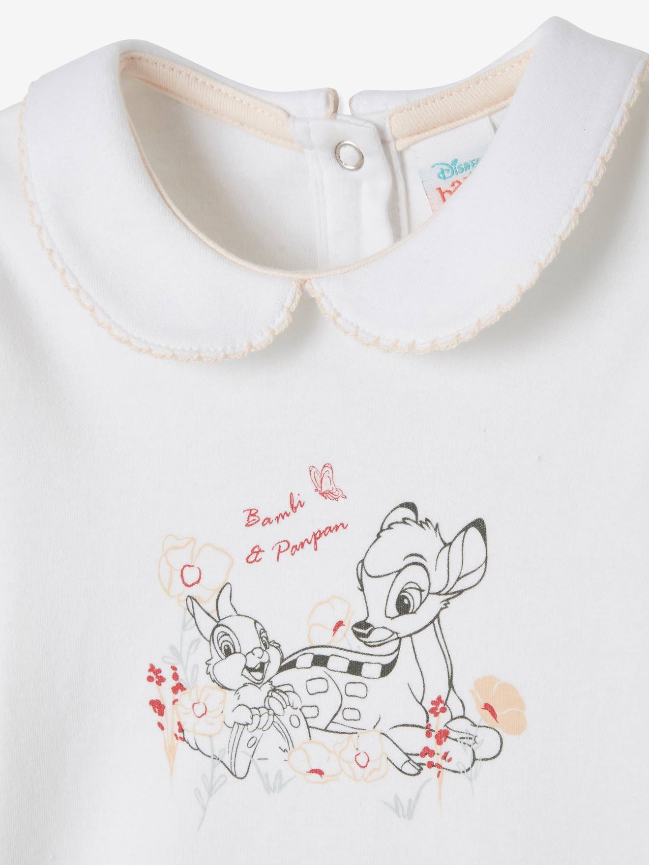 Pacote com 2 bodies DS Bambi® para bebês, manga longa, rosa claro liso.