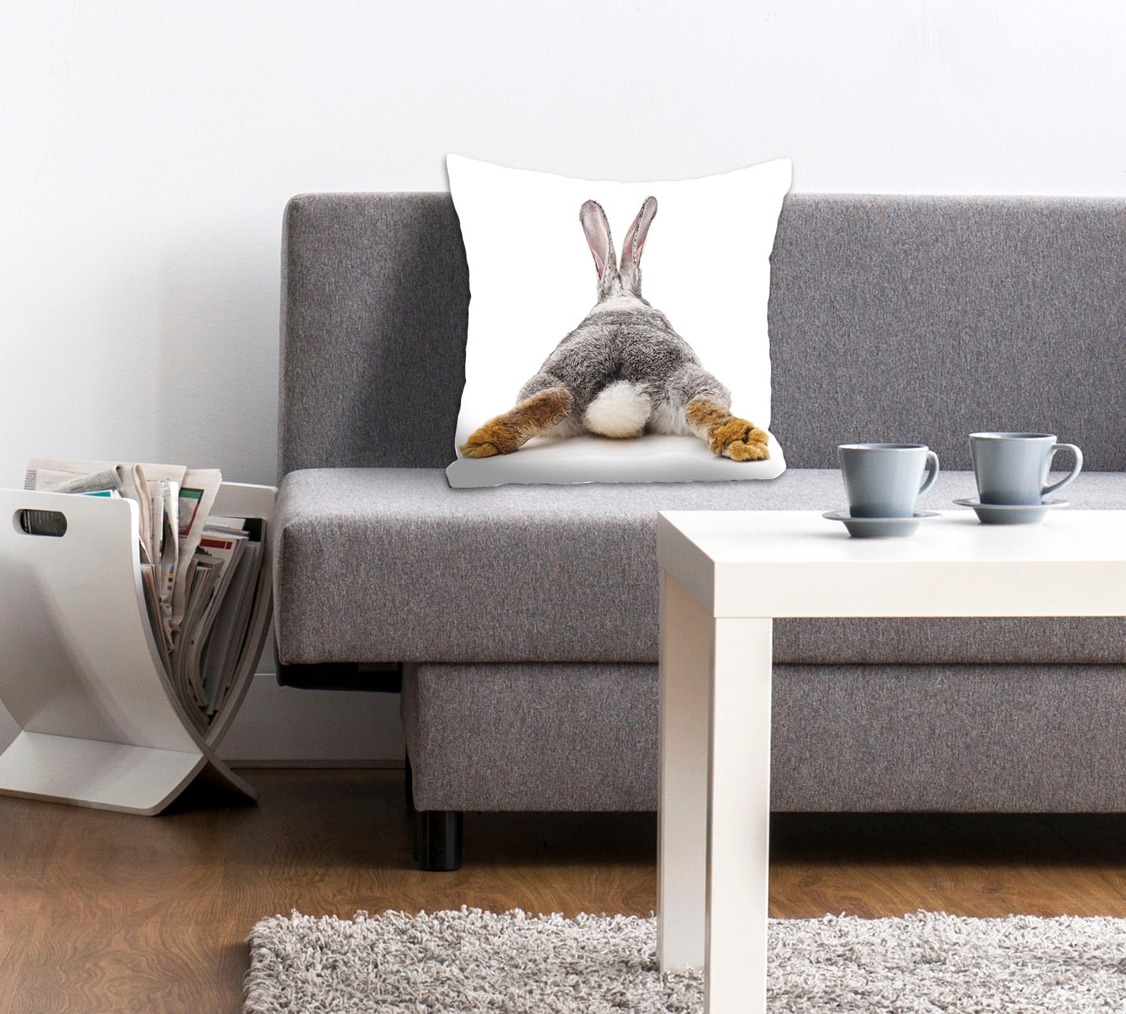queence Dekokissen »Rabbit Tail« mit einem Hasenschwanz