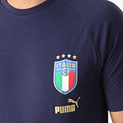 Tee Shirt FIGC Coach Casuals 767119 Bleu Marine Doré