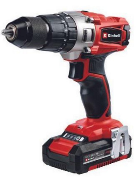 Perceuse à percussion sans fil Einhell TE-CD 18/2 Li-i +64 18V - 2x2,0Ah + 64 accessoires