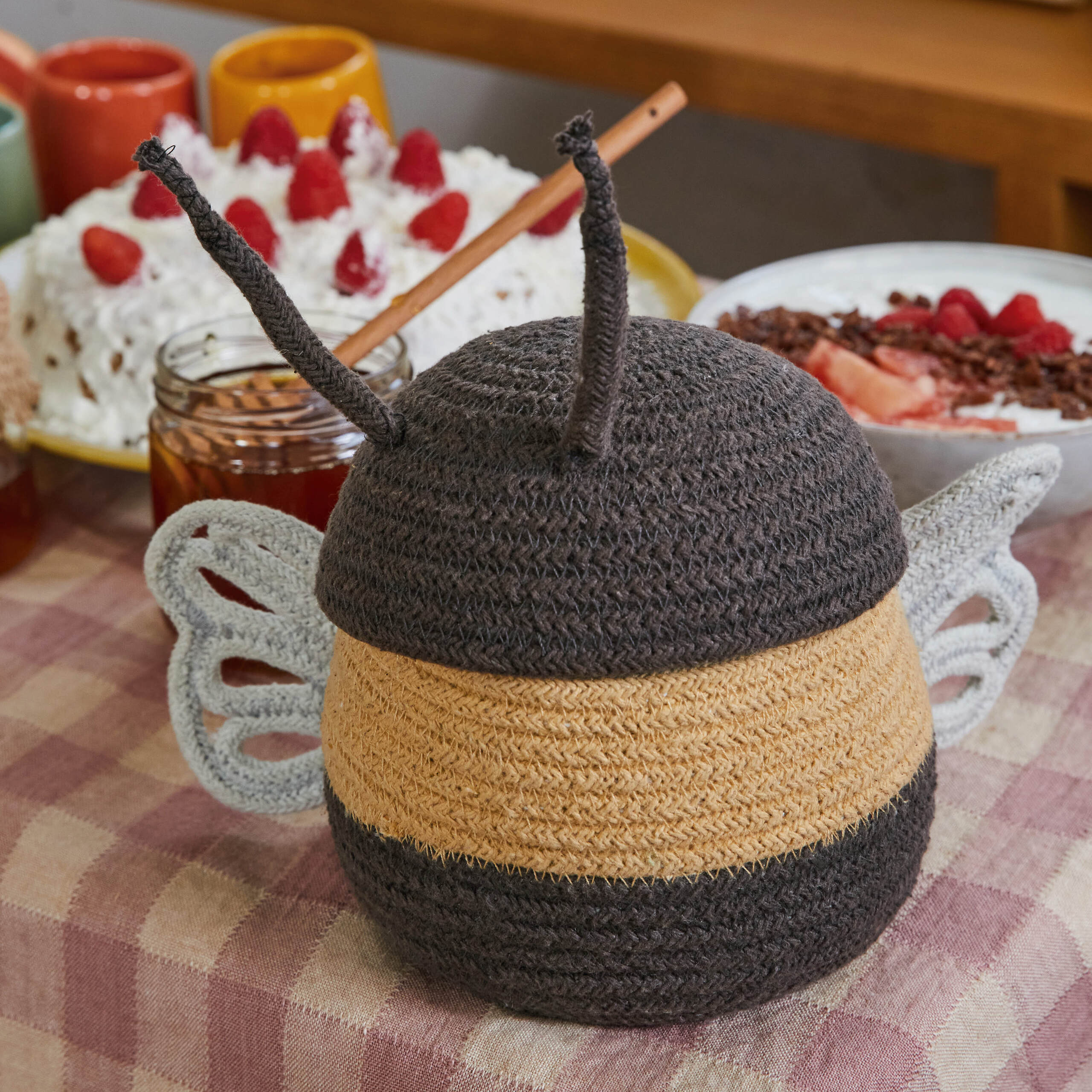 BÉBÉ ABEILLE - Panier en coton | Beige