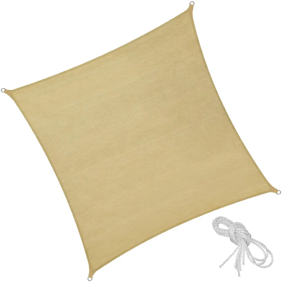 tectake Polyethyleen zonnezeil vierkant beige, Beige