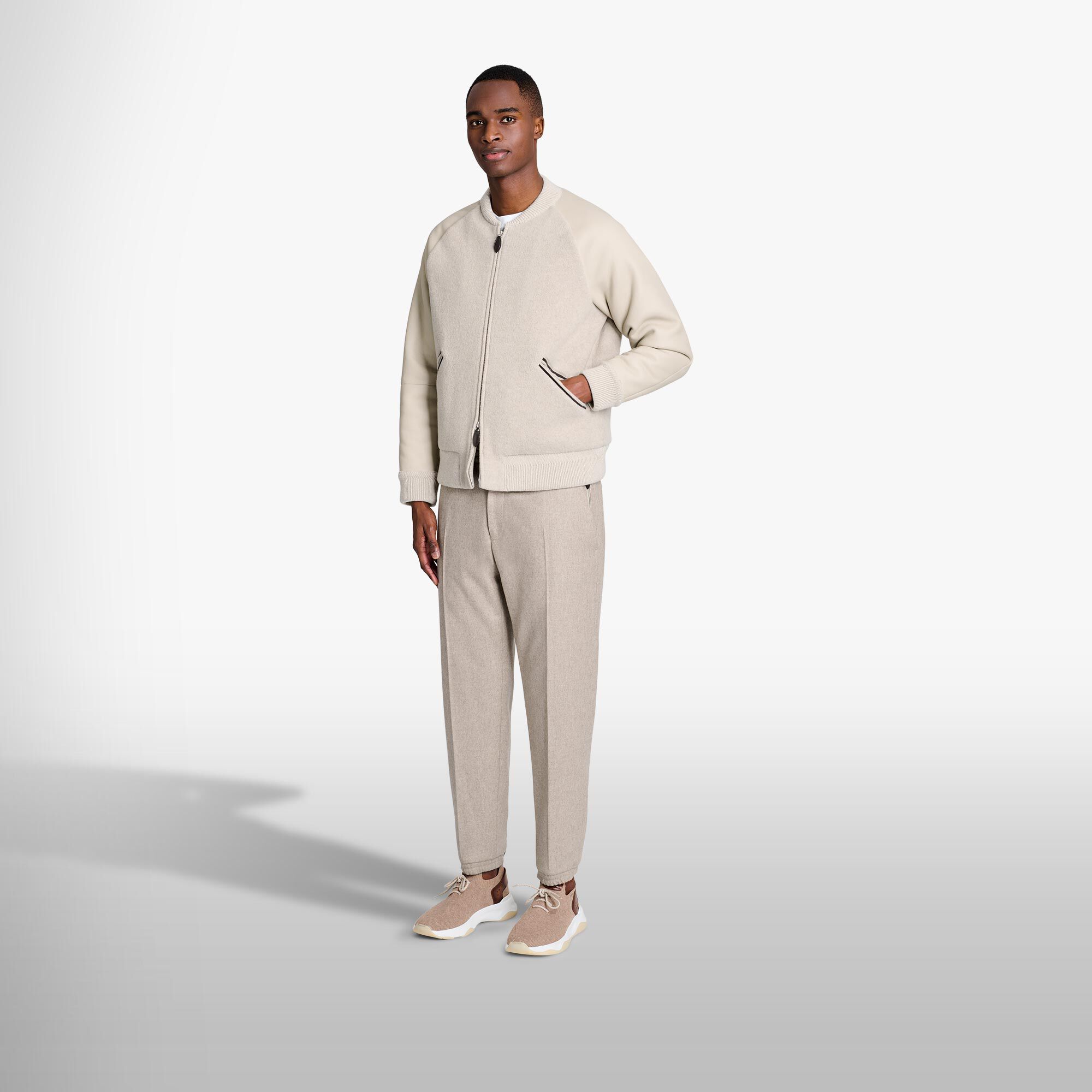 Blouson En Cachemire Avec Manches En Shearling