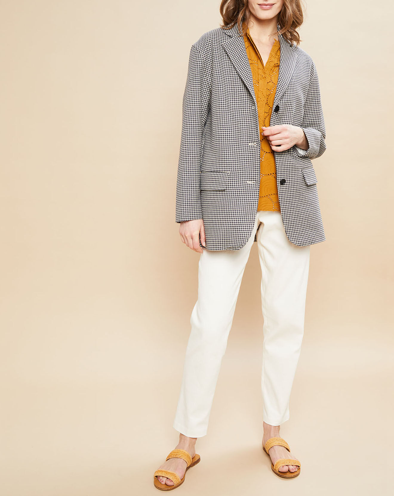 Hartford Veste en Coton & Lin Victory beige/noir