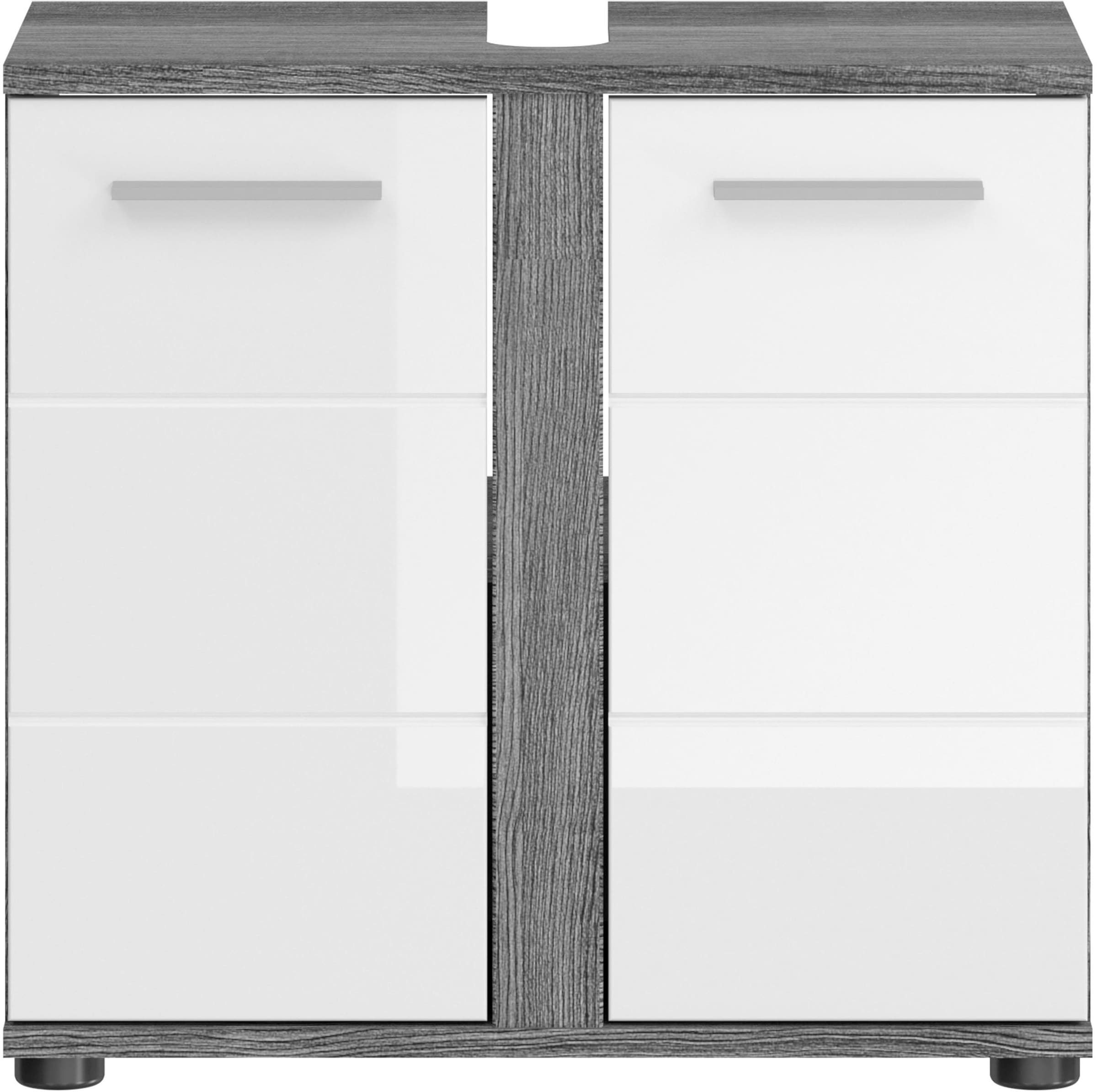 welltime Waschbeckenunterschrank »LUCCA, TOPSELLER!, Breite 60cm, 2 Türen, 2 Fächer,mit Siphonausschnitt« MDF-Front, Badmöbel, Badschrank, Schrank, Kommode, Bad, Badezimmer