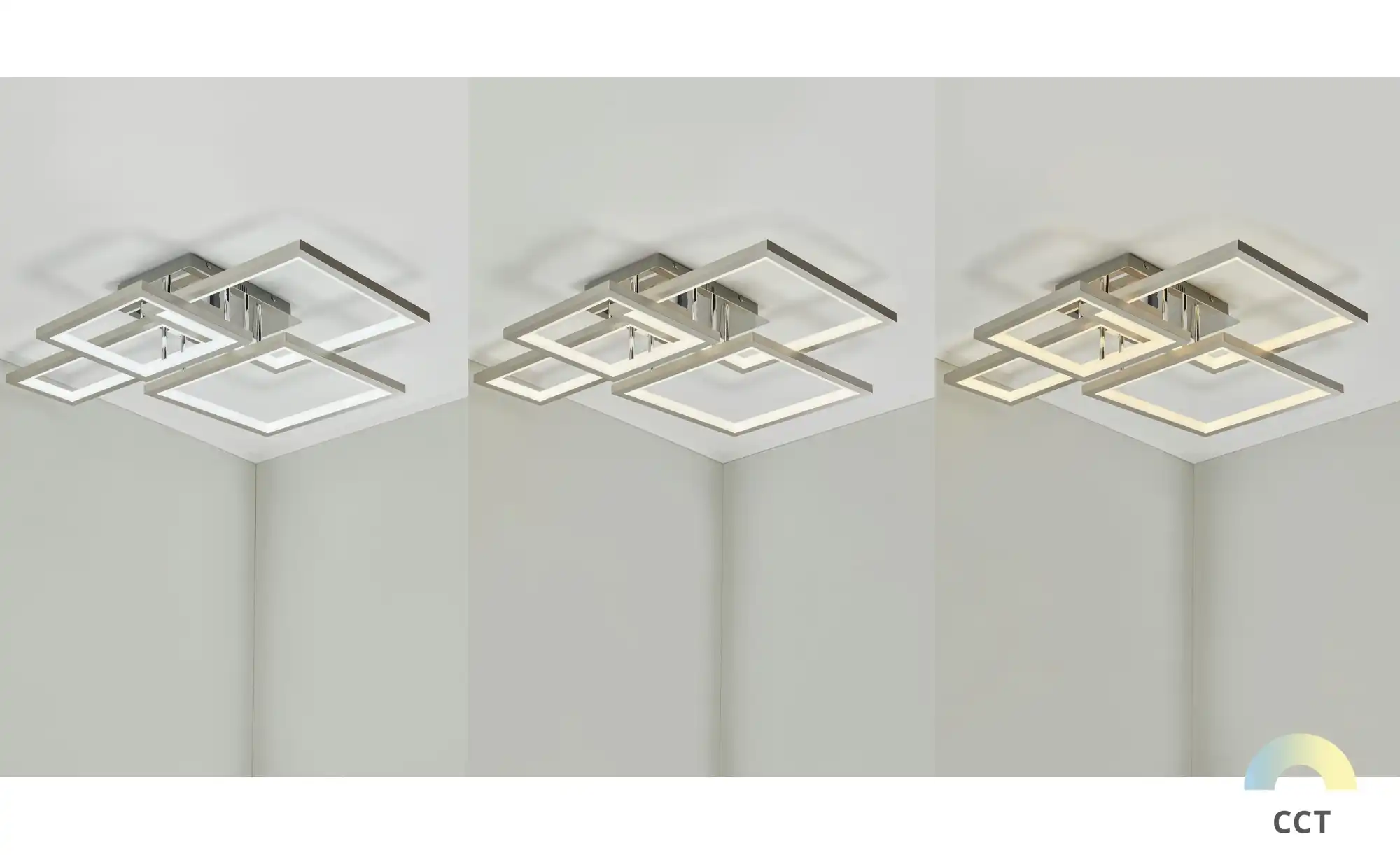 KHG LED-Deckenleuchte, 4-flammig, chrom, ´eckig´