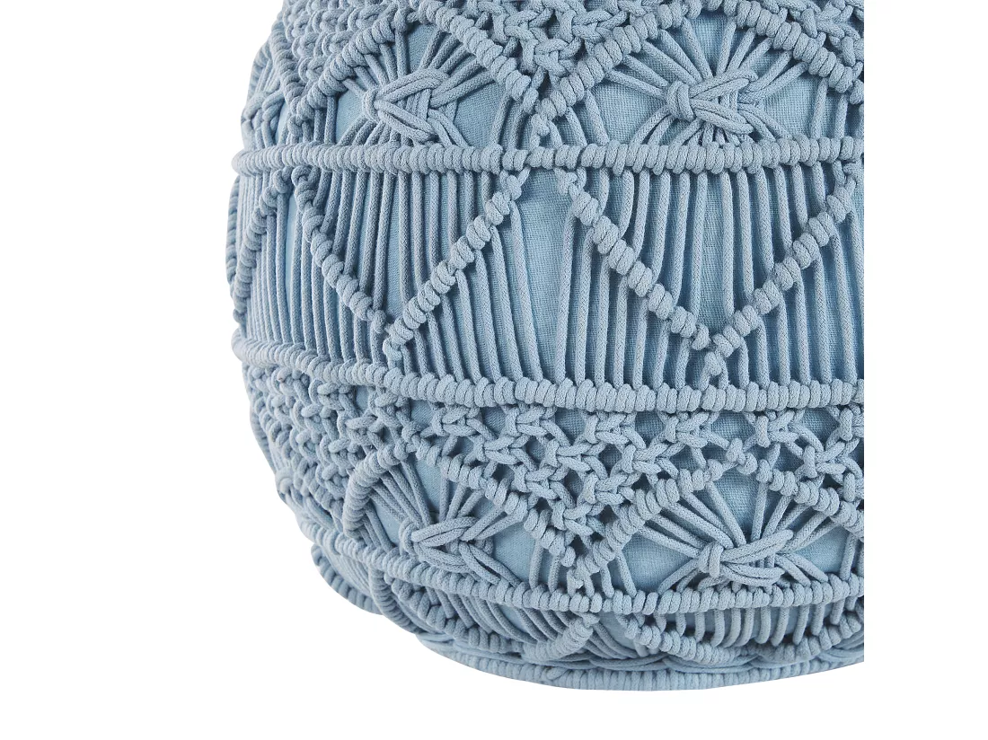 Pouf en coton bleu ⌀ 40 cm KAYSERI