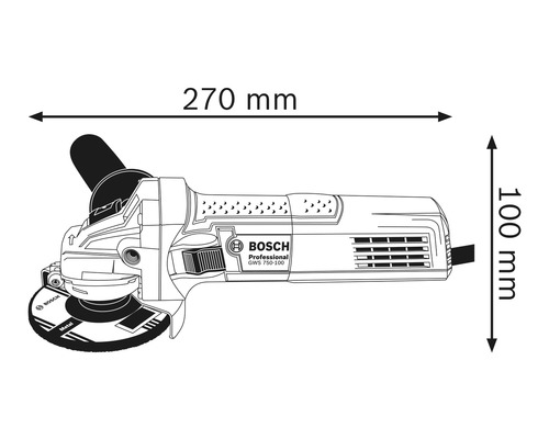 Bosch Professional GWS 750-125 haakse slijper (125 mm) inclusief slijpschijf (125 mm)