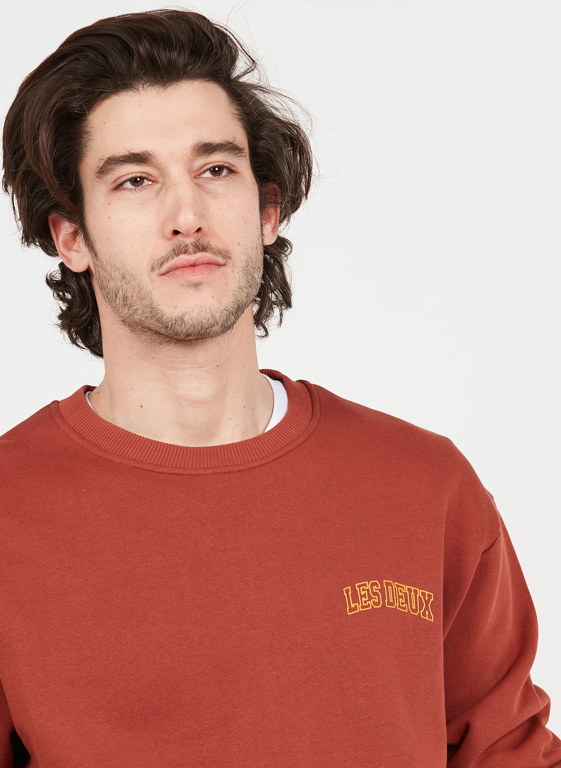 Sweat à col rond en coton| Marron