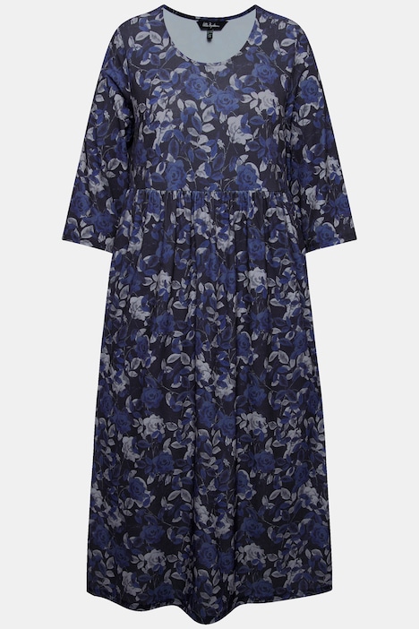 Jerseykleid, A-Linie, Blumenmuster