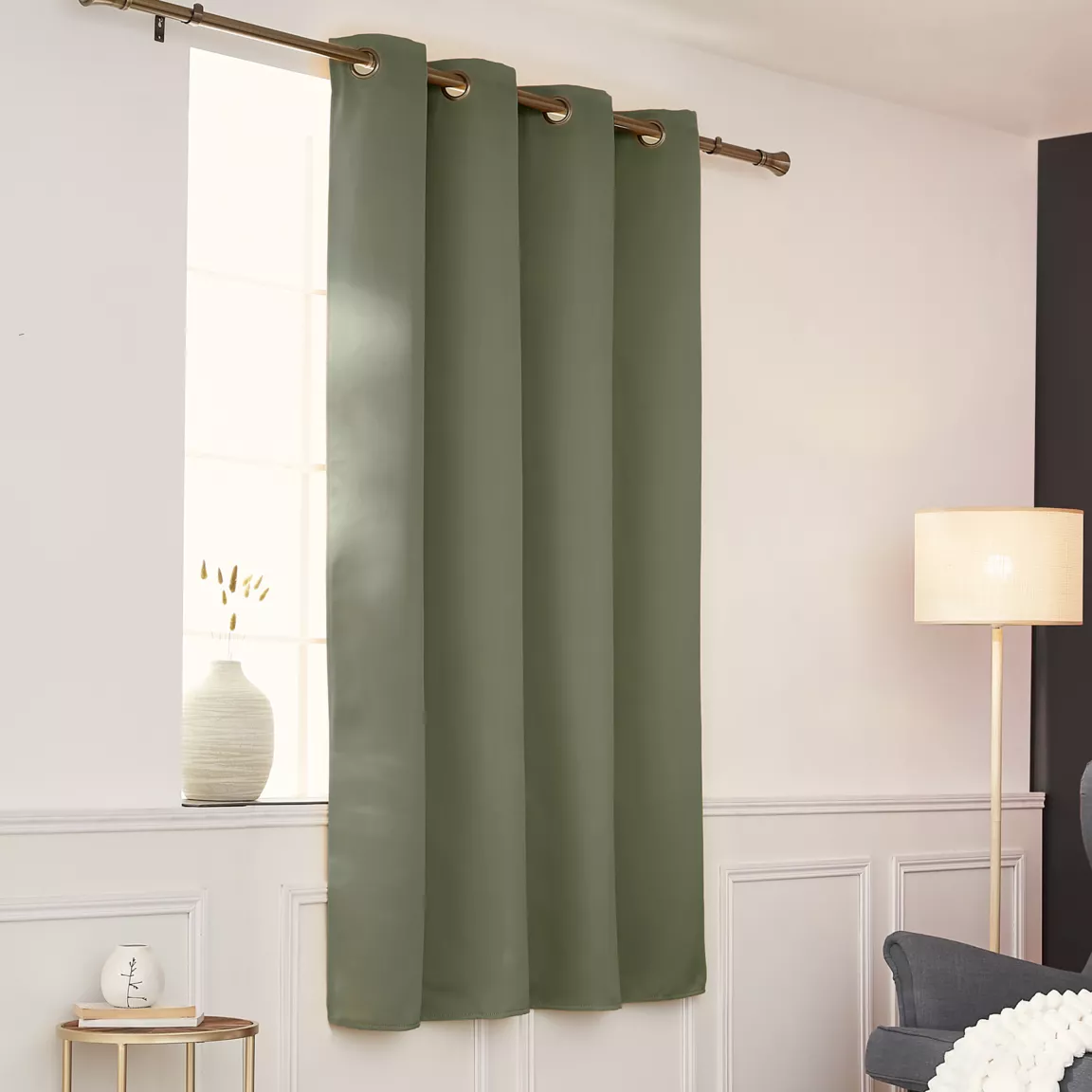 Rideau obscurcissant thermique (140 x 180 cm) Calore Vert kaki