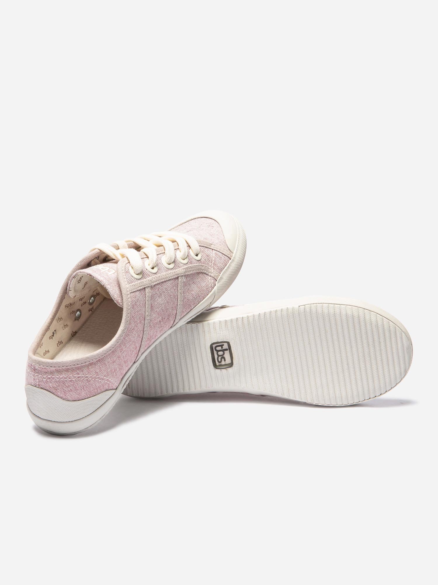 Tennis Femme En Toile Gris Rosé