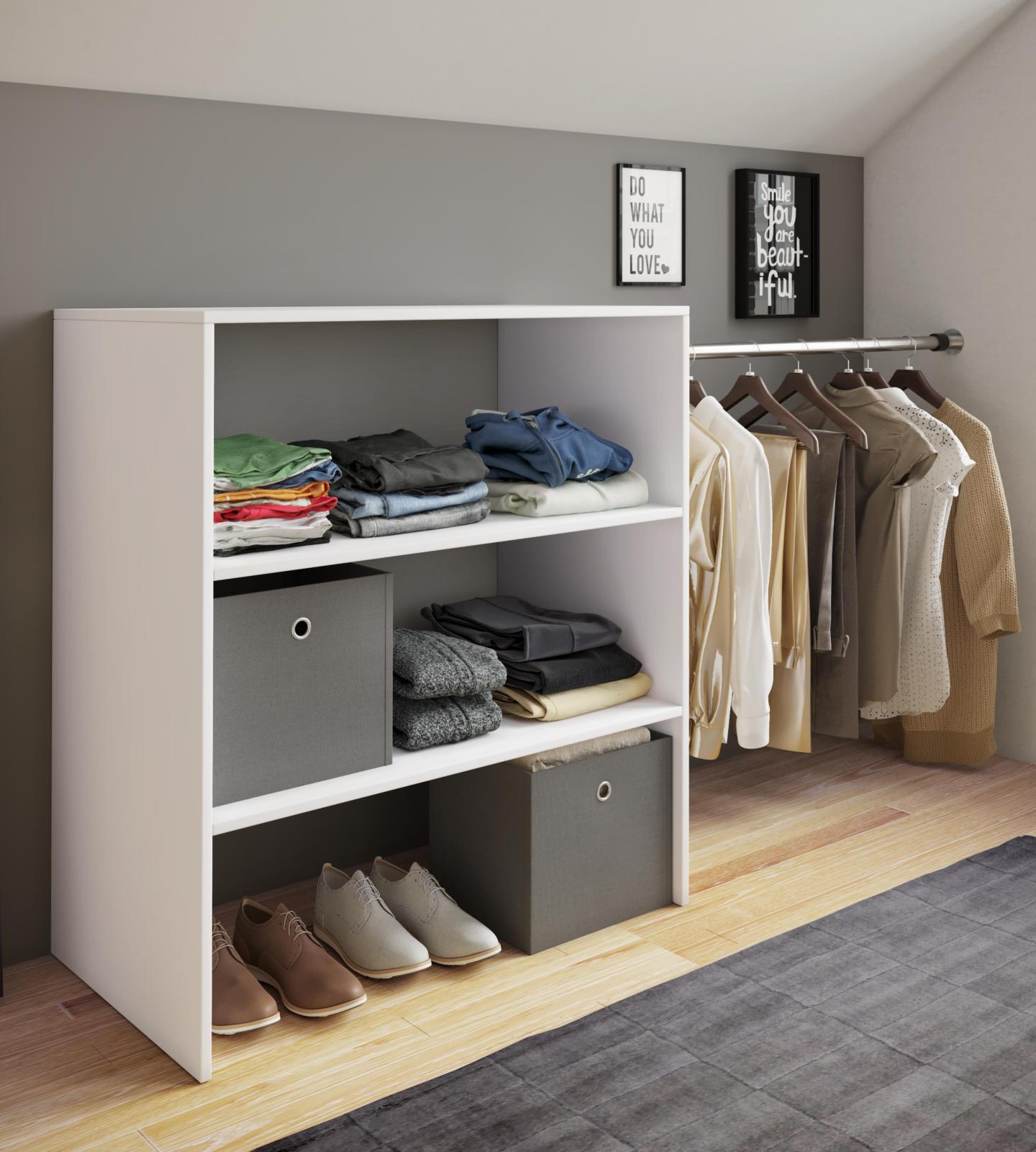 Kleiderregal DACHO - weiß - Holz - 100 cm
