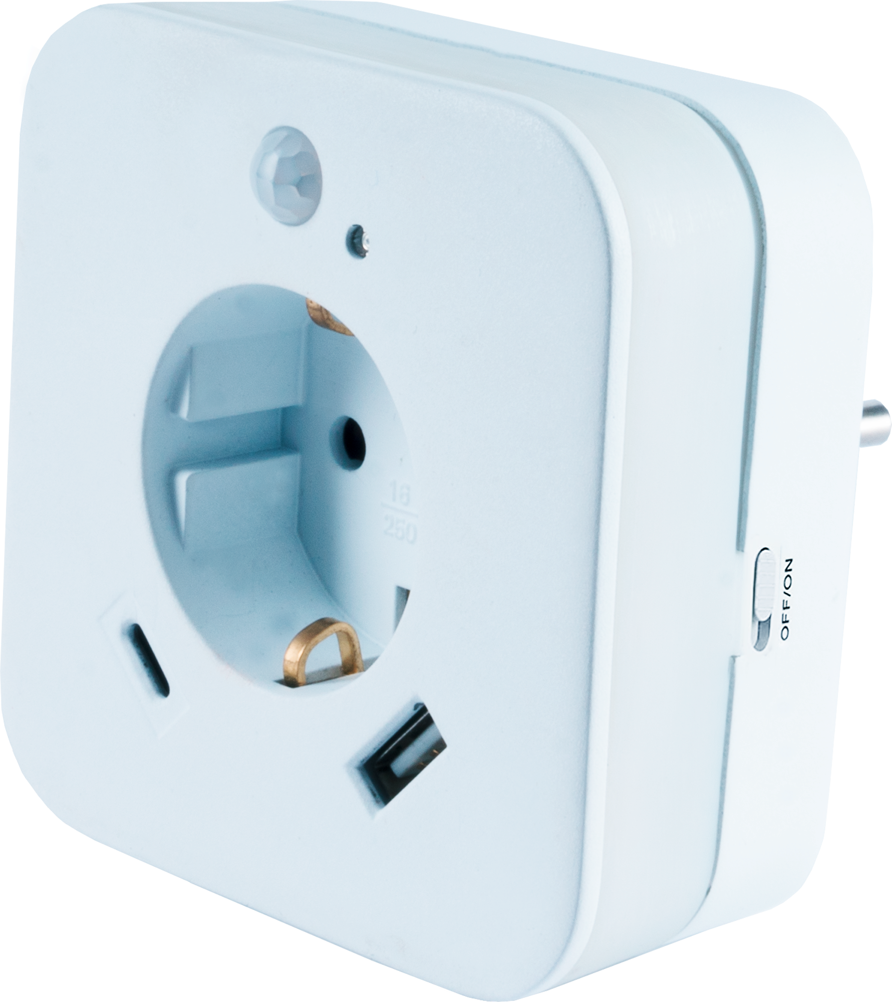 InnTec LED Nachtlicht SLED02C mit Bewegungssensor / Steckdose / USB-A / USB-C weiß