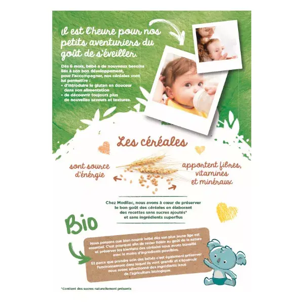 Modilac Mes Céréales Bio Vanille Dès 6 mois 250g