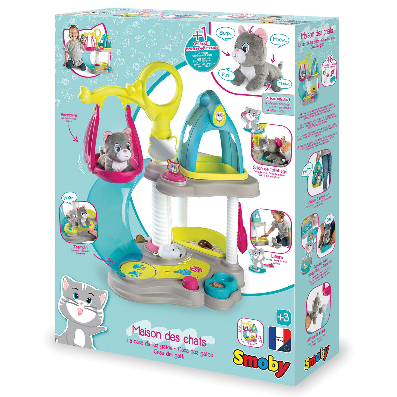 Smoby Maison des chats bleu - 31x32.1x55.2 cm