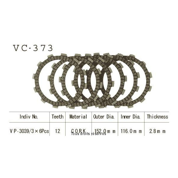 Kyoto - Disques garnis d'embrayage VC373