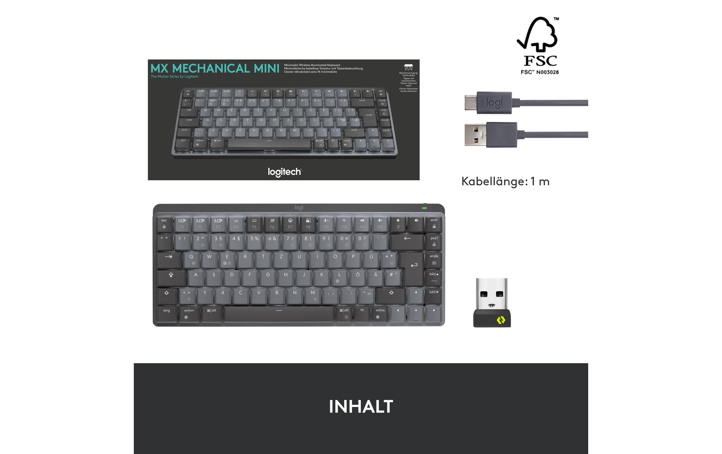 Tastatur MX Mechanical Mini<br>Kompakte, kabellose Business-Tastatur mit mechanischen Tasten