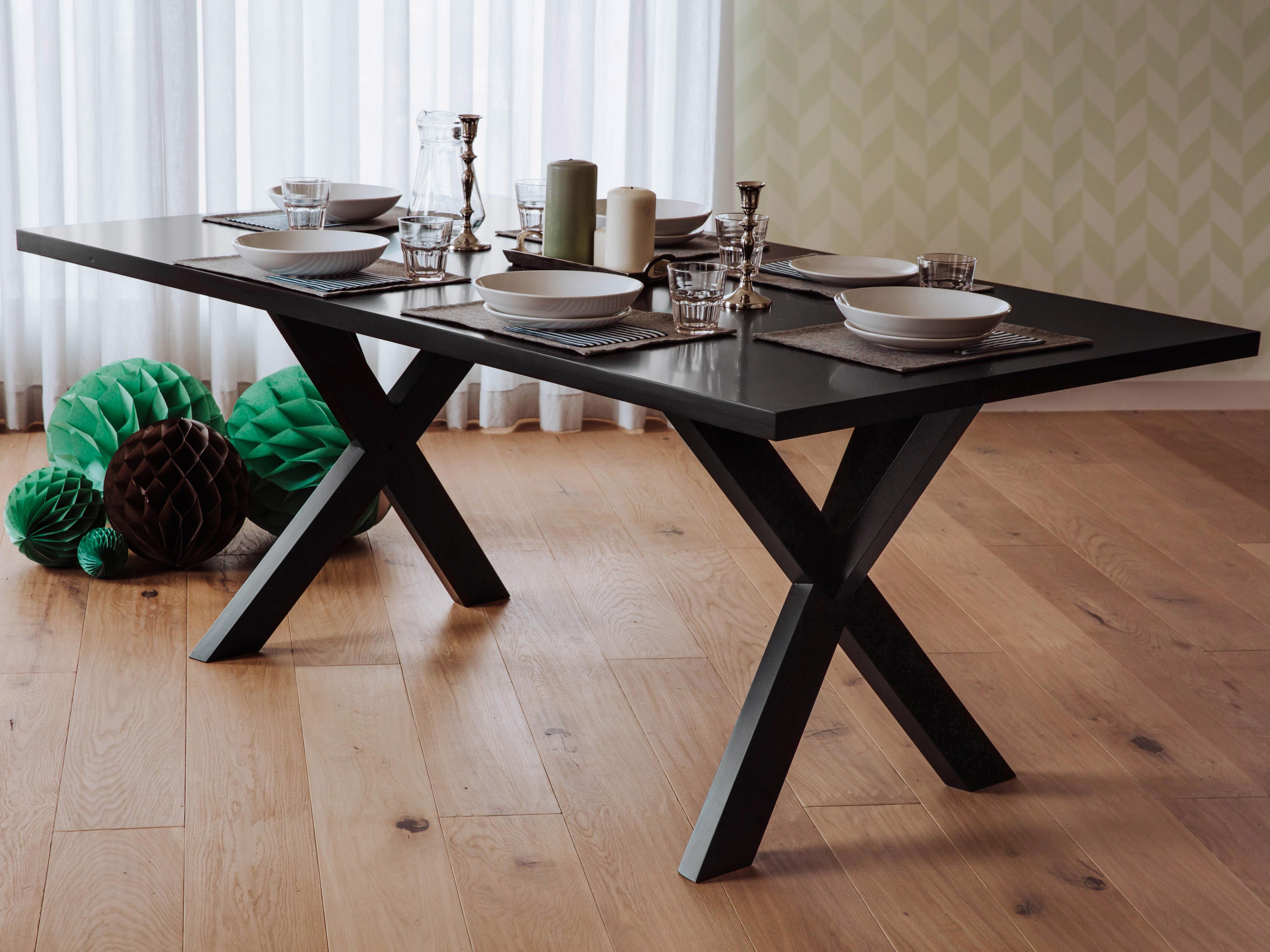 Eettafel LISALA Zwart 100 cm 180 cm