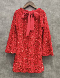 Red paillet & bow dress