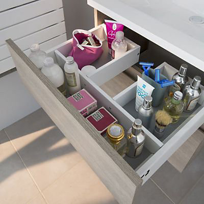 Meuble sous vasque Calao aspect chêne clair 60 cm
