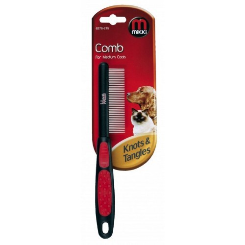 Pente para pelagem de porte médio, preto/vermelho