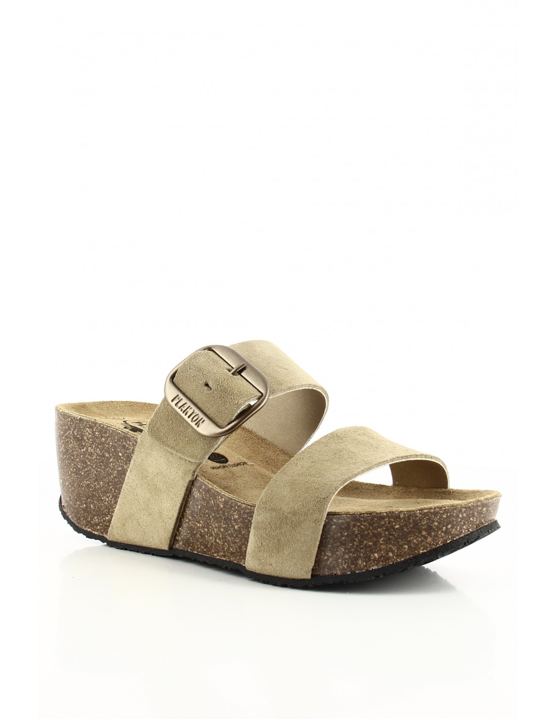 plakton Mules Compensées So Rock Cuir Beige
