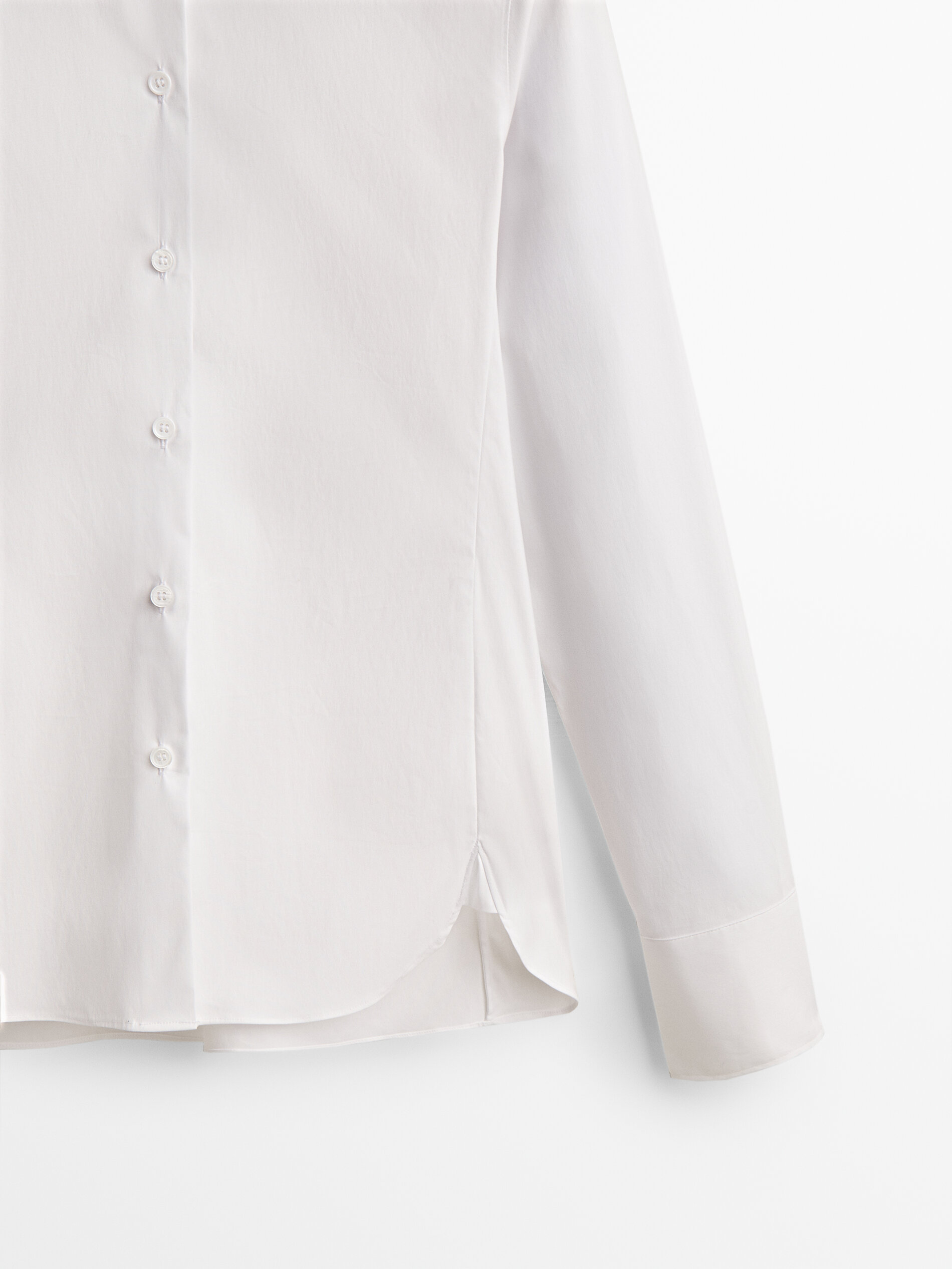 Camisa de popeline elástica - BRANCA