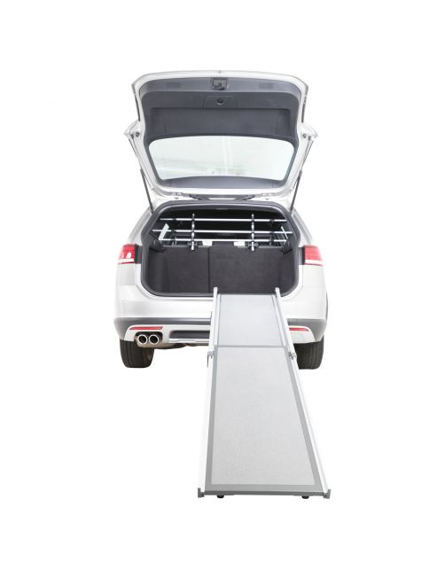 Trixie Tweedelige Telescoop-Loopplank Petwalk - Hondenautoaccessoire - 43x100-180 cm Grijs Tot 120kg