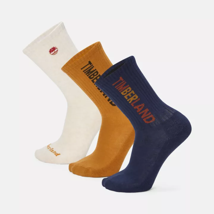Lot de 3 paires de chaussettes de sport unisexes en bleu marine