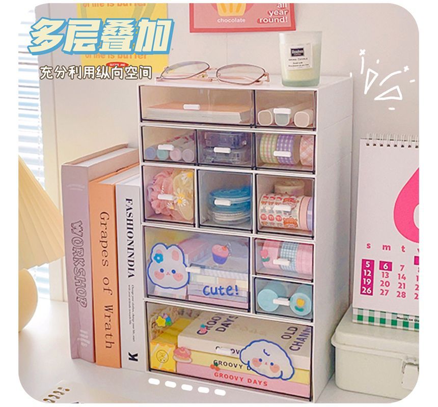 Momoi - Plastic bureau-organizer (verschillende designs) met sticker