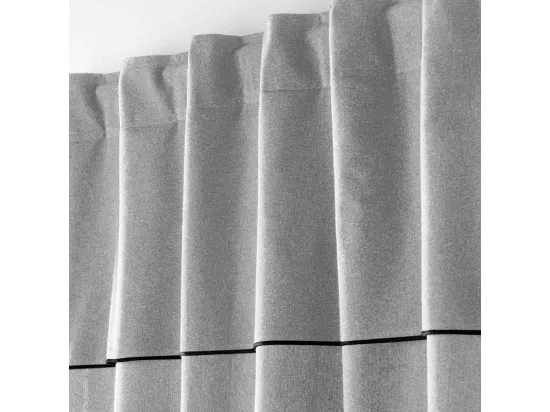Rideau à passants cachés avec volant en coton recyclé Mistraline - Gris clair - 140 x 240 cm