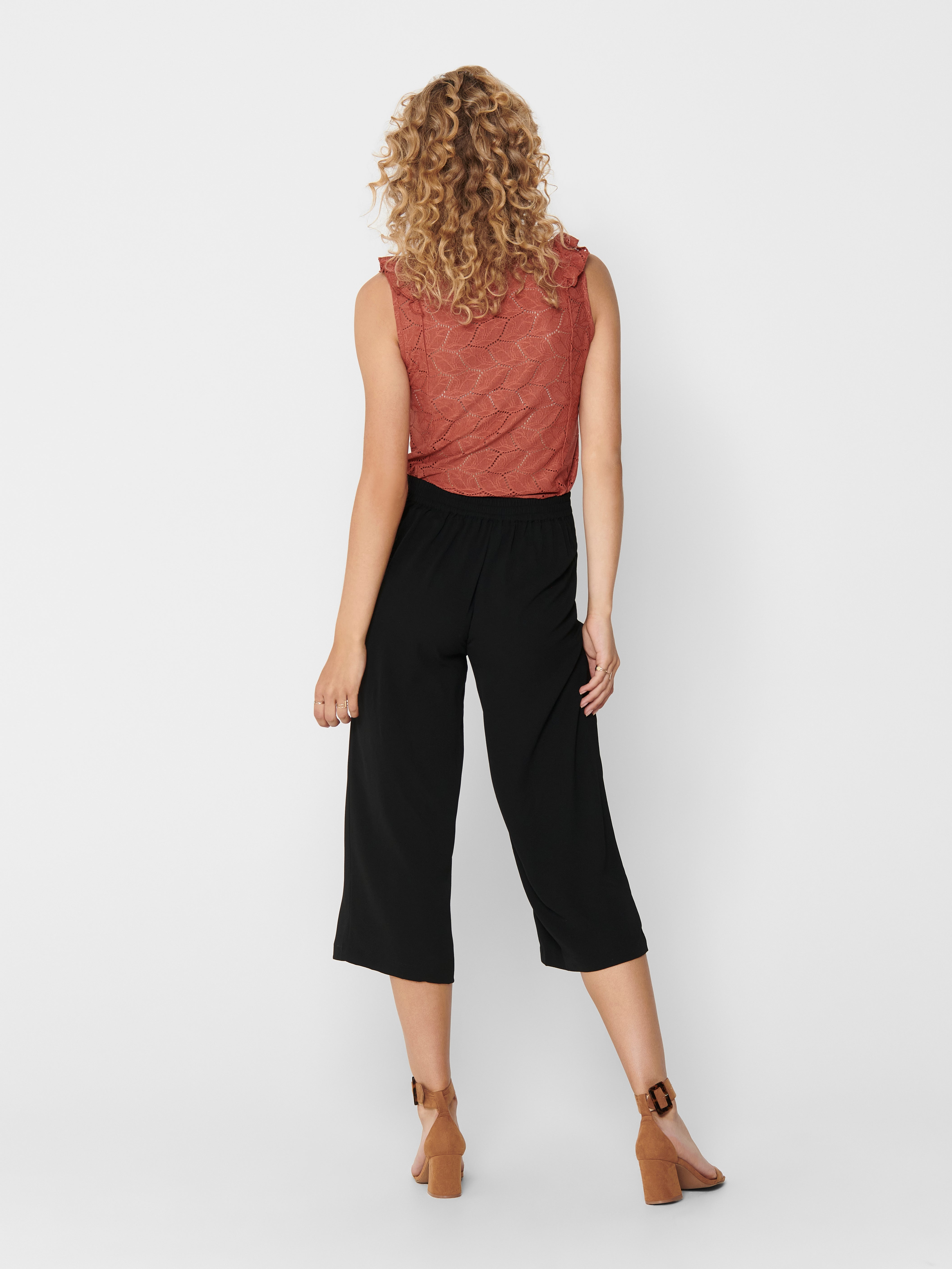 ONLWINNER Normal geschnitten Palazzohose Black