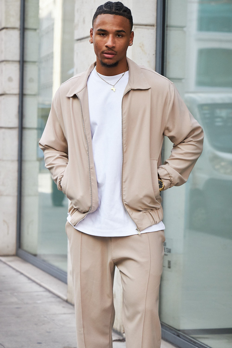 Ensemble 2 pièces veste + pantalon beige foncé
