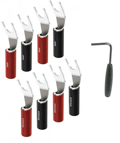 Audioquest Fourche SureGrip 100 Silver (lot de 8) Fiches bananes et fourches