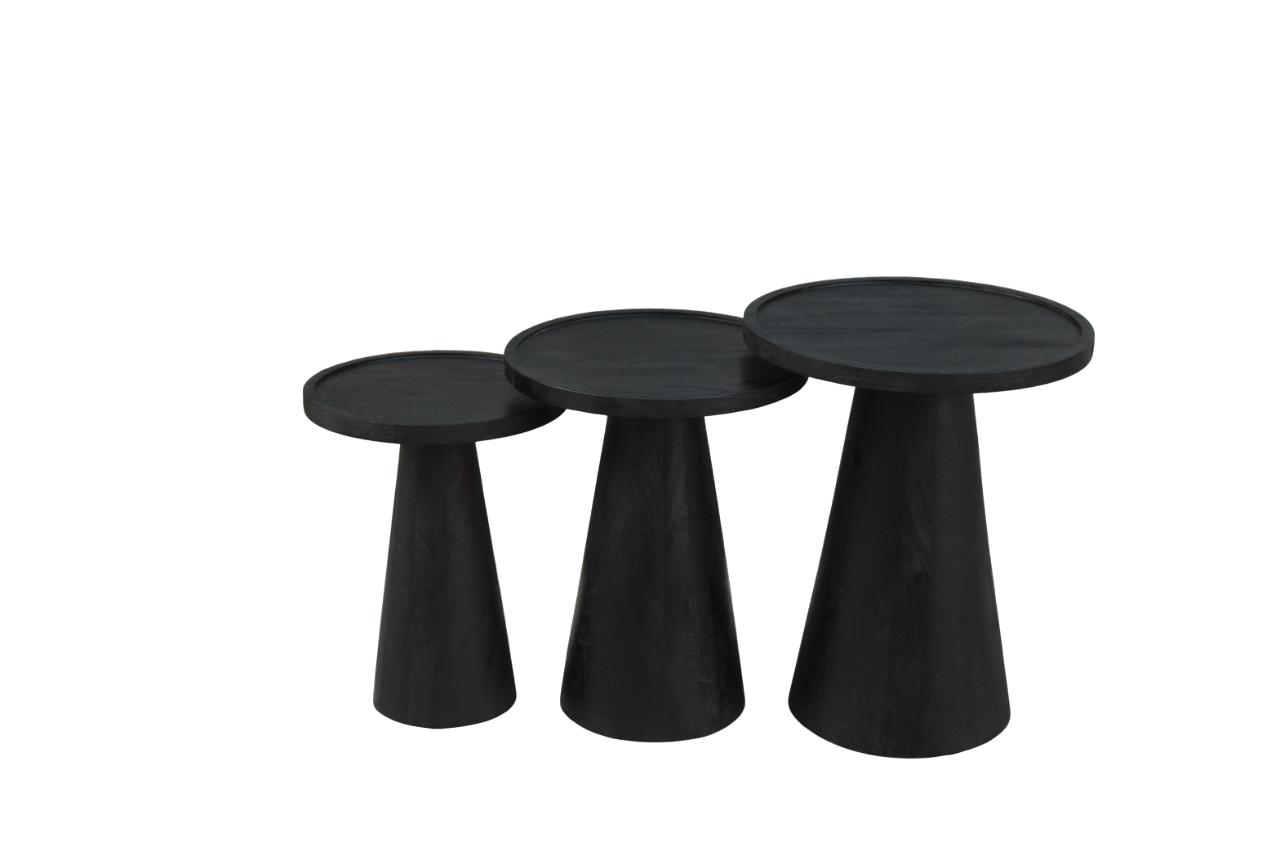Salontafel set van 3 Oslo Zwart Old Inn wonen Salontafel set van 3 Oslo Zwart