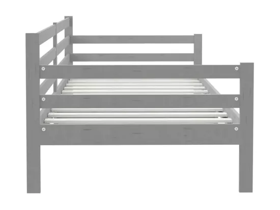 Lit de jour sans matelas gris bois de pin massif 90x200 cm