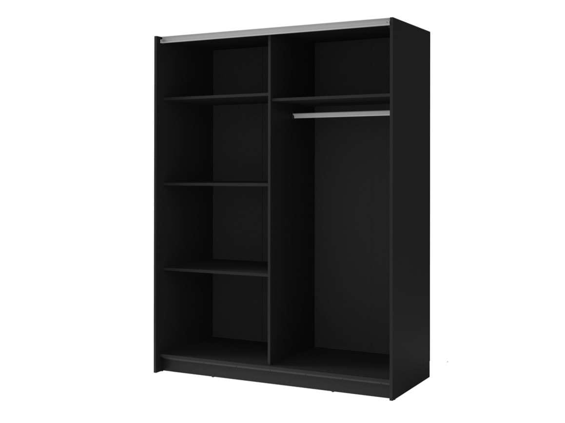 Home affaire Kleiderschrank »Kleiderschrank Camden mit Spiegel, 4 Einlegeböden und Kleiderstange« Garderobe mit 2 Schwebetüren und Lamellen, BxHxT 200,2x198,5x61,6 cm