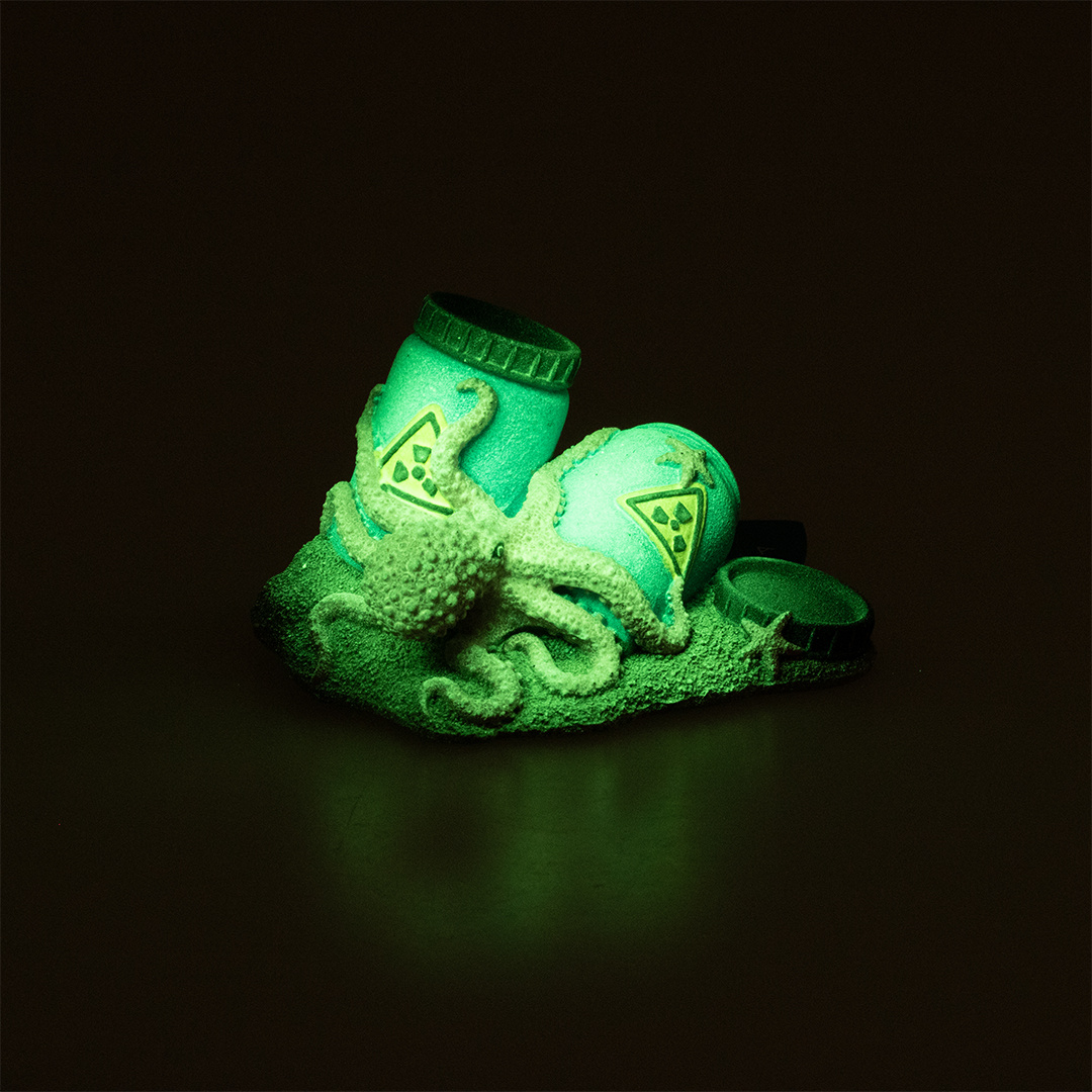 Aqua D'ella Radioactieve vaten met octopus S - Glow in the dark