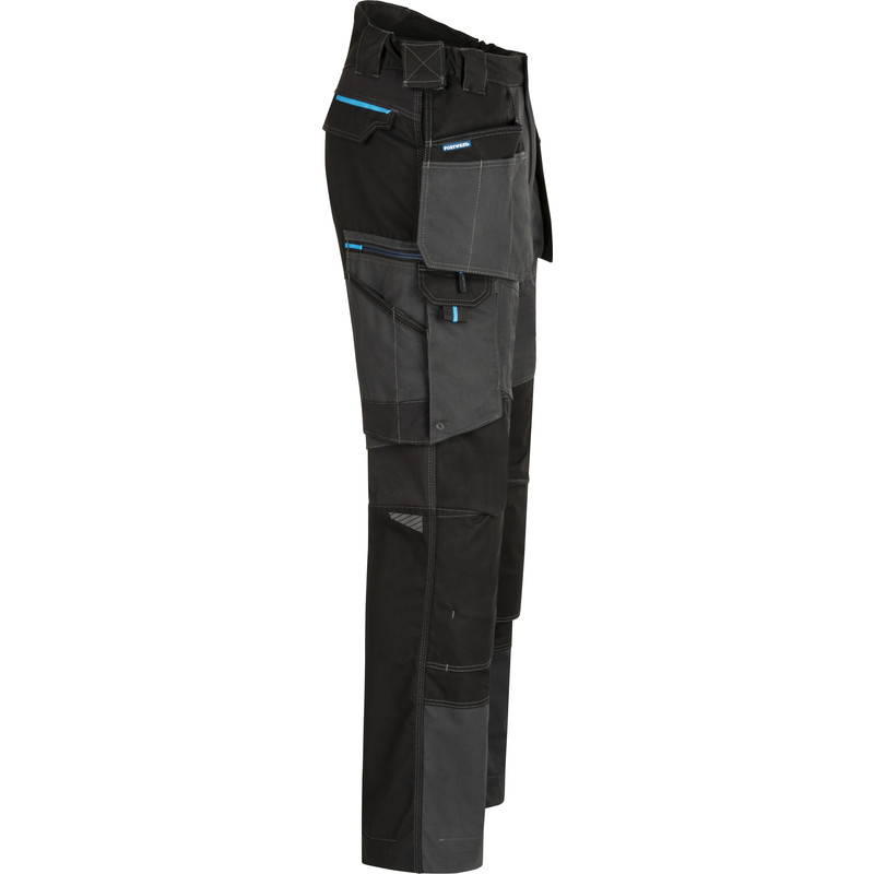 Portwest WX3 stretch werkbroek met holsterzakken + gratis kniestukken 46 grijs/zwart*
