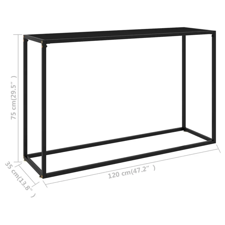 vidaXL - Wandtafel - Zwart - Glas - 120 x 35 x 75 cm
