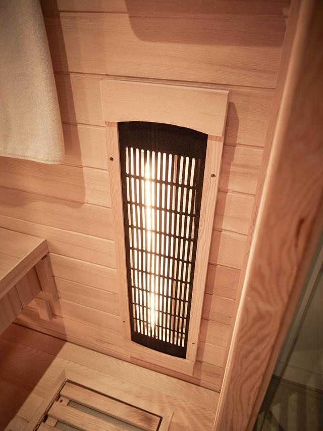 Infrarot-Gesundheitskabine für Zuhause, mit Ambientebeleuchtung und Bluetooth Radio, Größe M, 120 x 105 cm