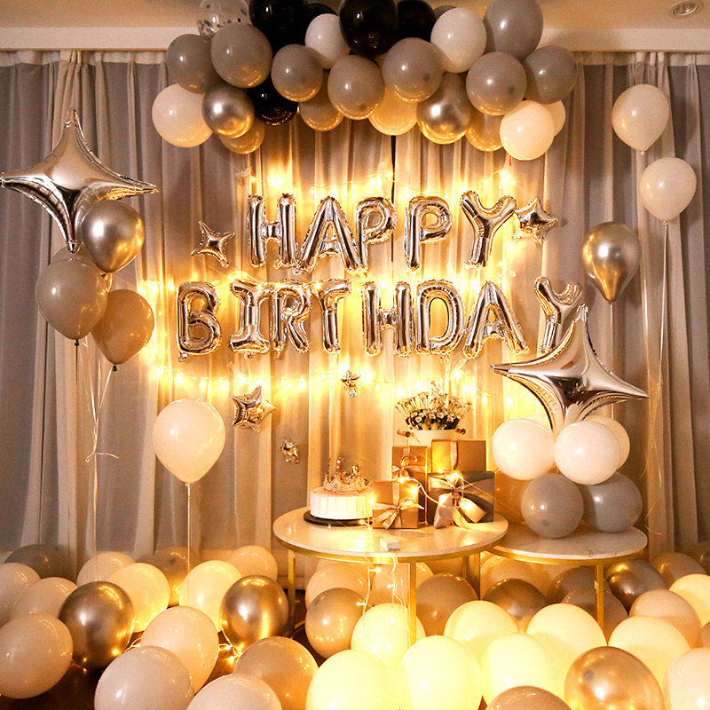 (40cm) Happy Birthday Ballon Girlande Party Dekoration Accessoires Luftballons - Gold