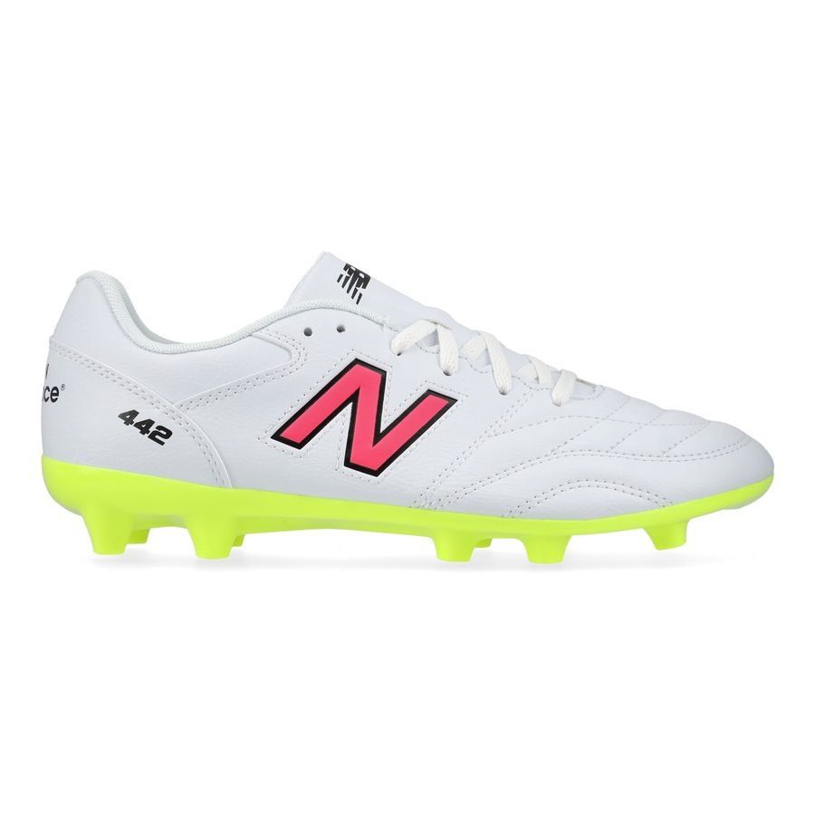 New Balance 442 2.0 Academy FG - Blanc/Violet/Jaune Fluo Enfant