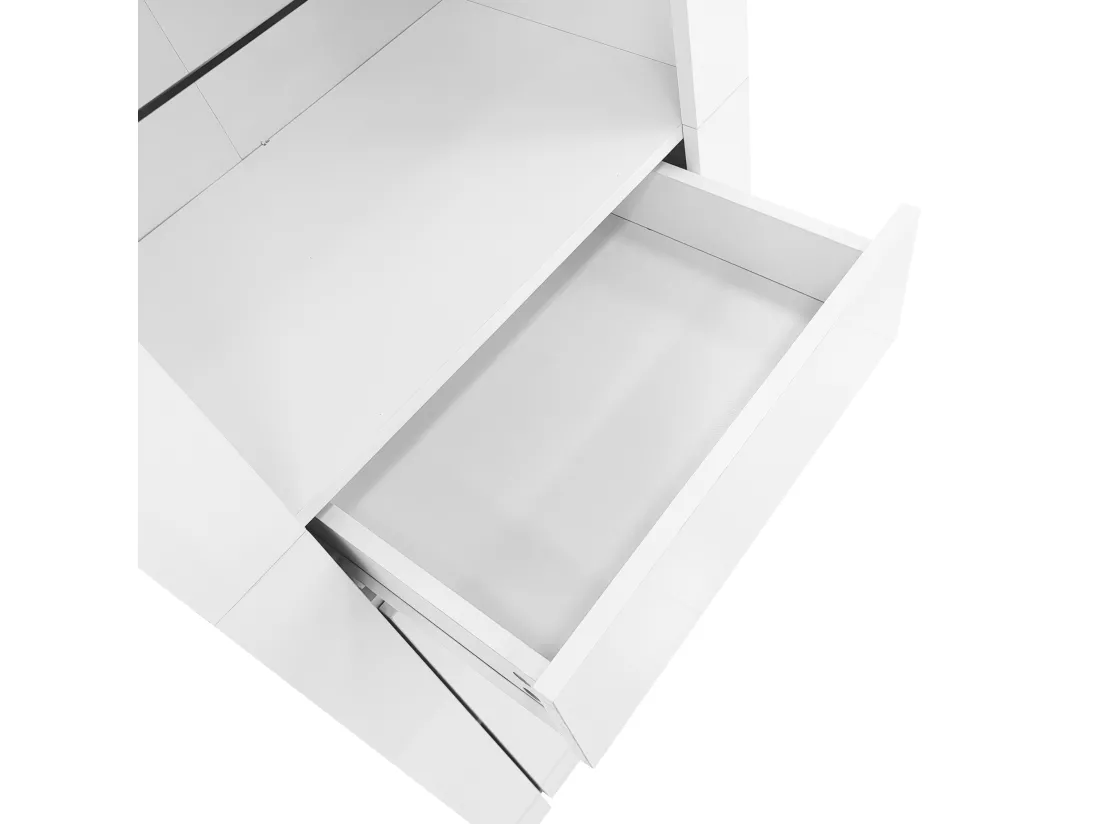 Vitrine avec LED - H 165cm - grand espace de rangement - Blanc