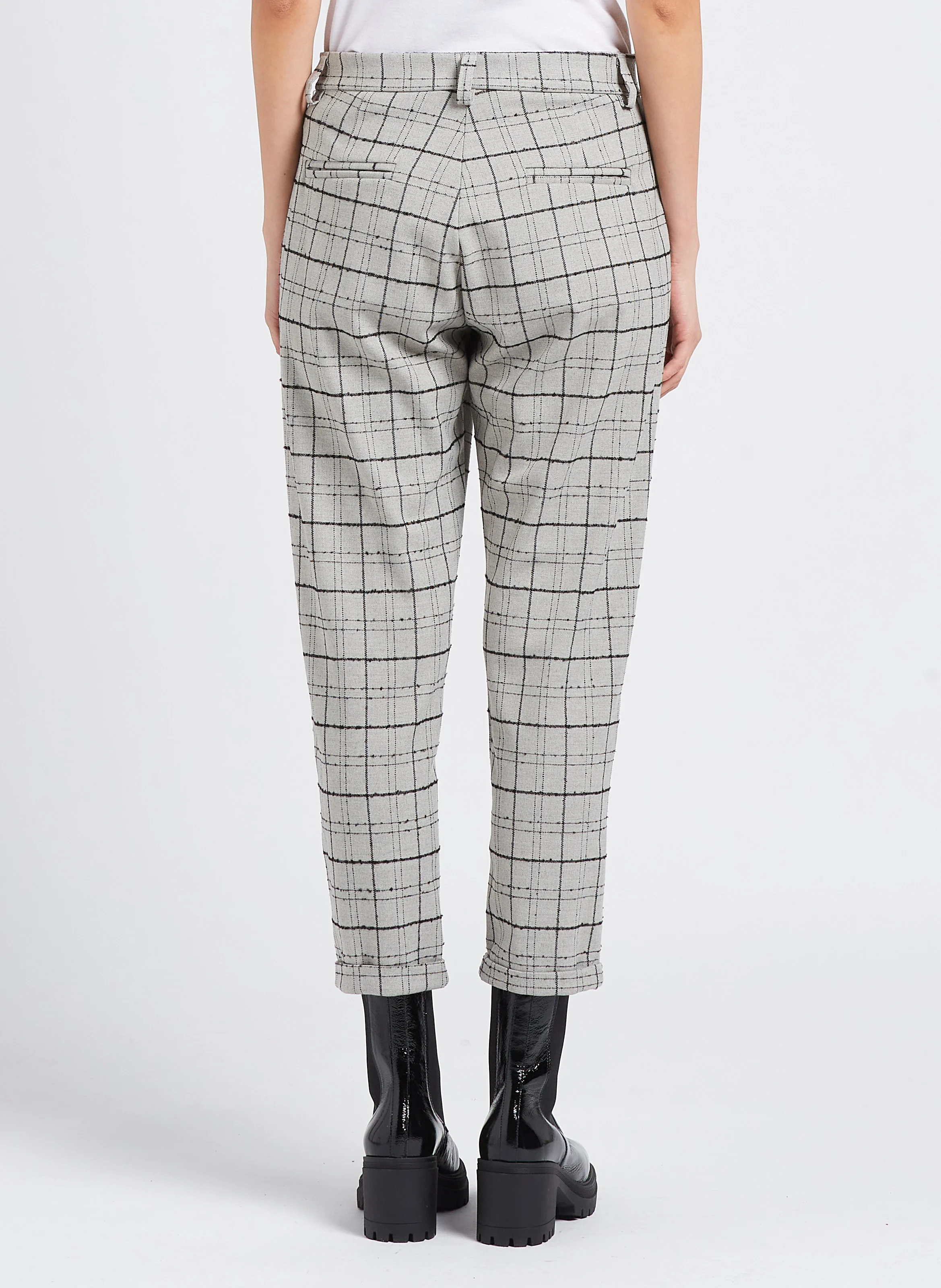 Pantalon chino motif Prince de Galles | Gris