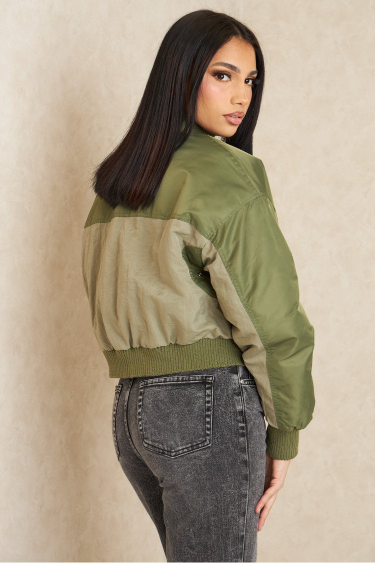 Bomber bicolor vert et kaki
