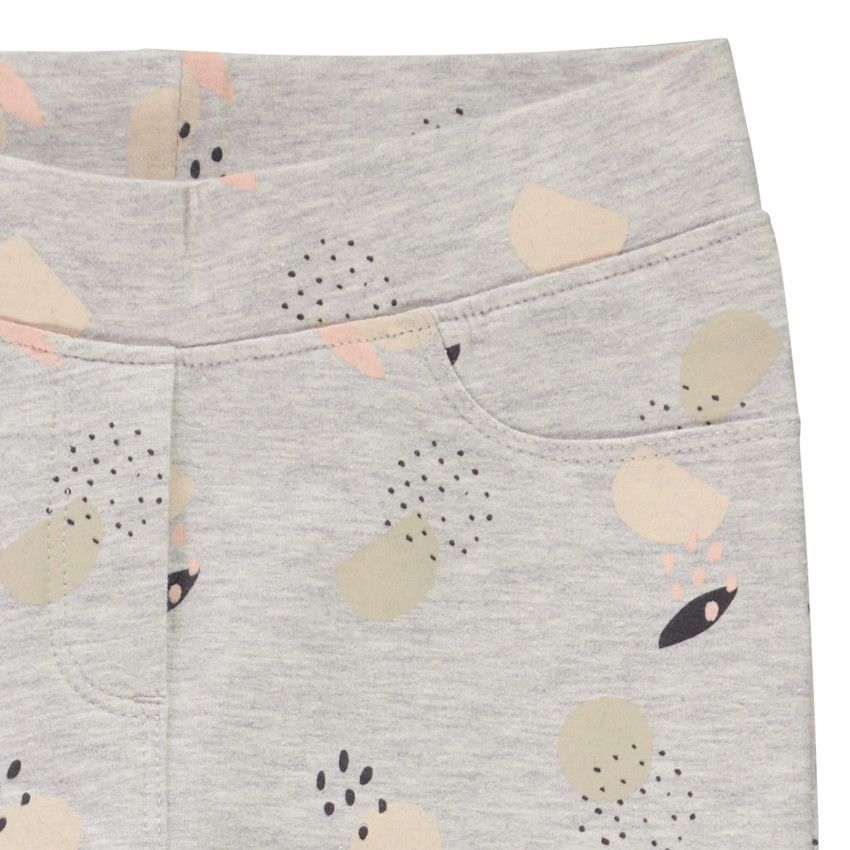 Legging en french terry imprimé fantaisie pour fille - Beige