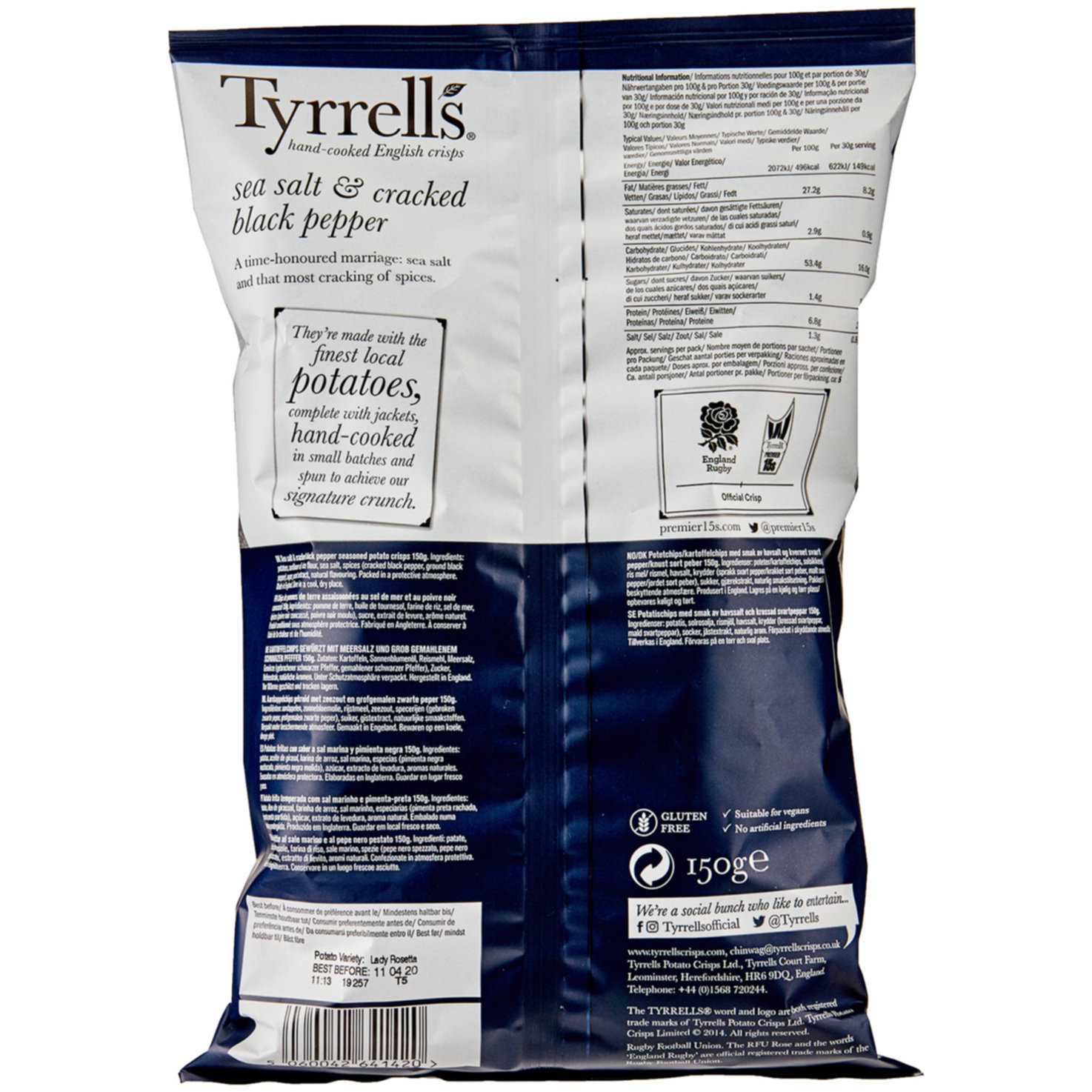 Tyrrells Chips Salt & Black Pepper